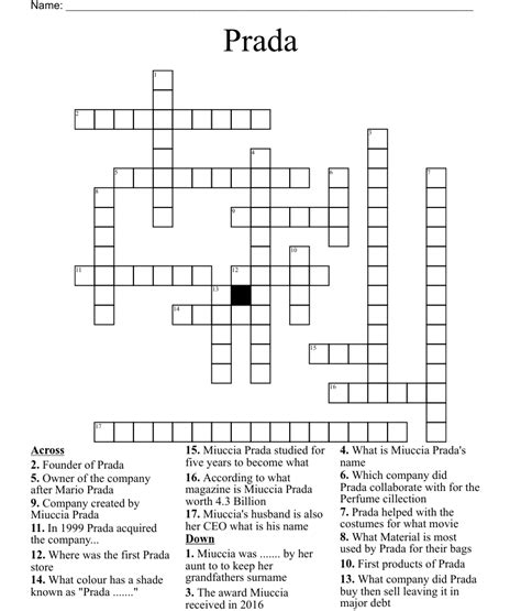 prada purchase crossword